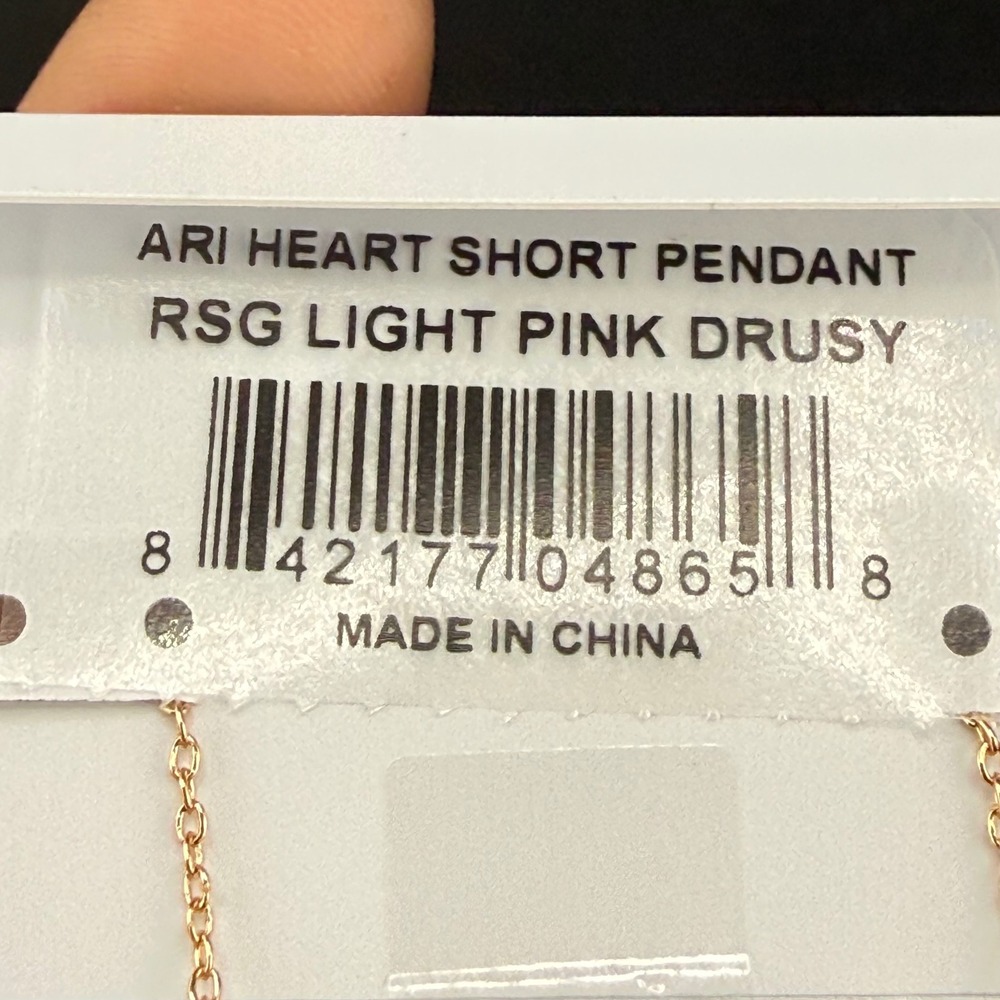 Kendra Scott Ari Heart Pendant Pink Drusy Rose Gold Tone  Necklace - Picture 4 of 8